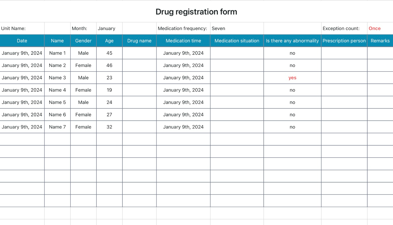Medication registration 1